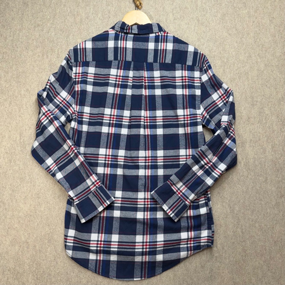 US Polo Assn Mens M Blue Red Plaid Stretch Button Down Long Sleeve Shirt Preppy - Picture 3 of 7